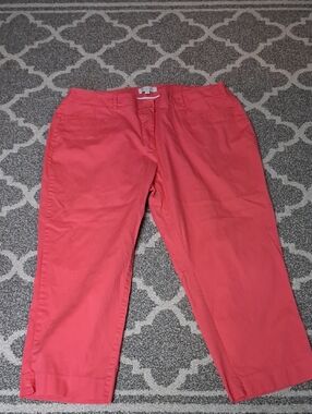 Talbots Coral Pink Cropped Straight-Leg Jeans